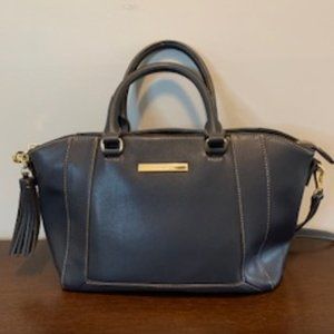Anne Klein Navy Handbag with Tassel accent and shoulder strap